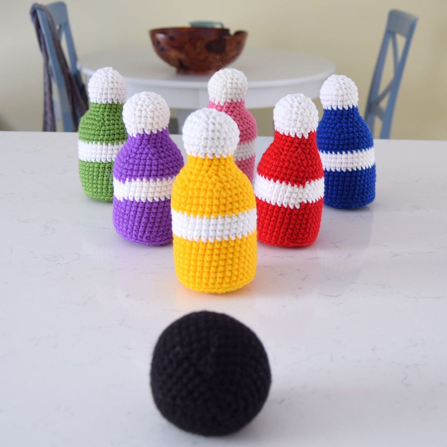 Rainbow Bowling Plush Set