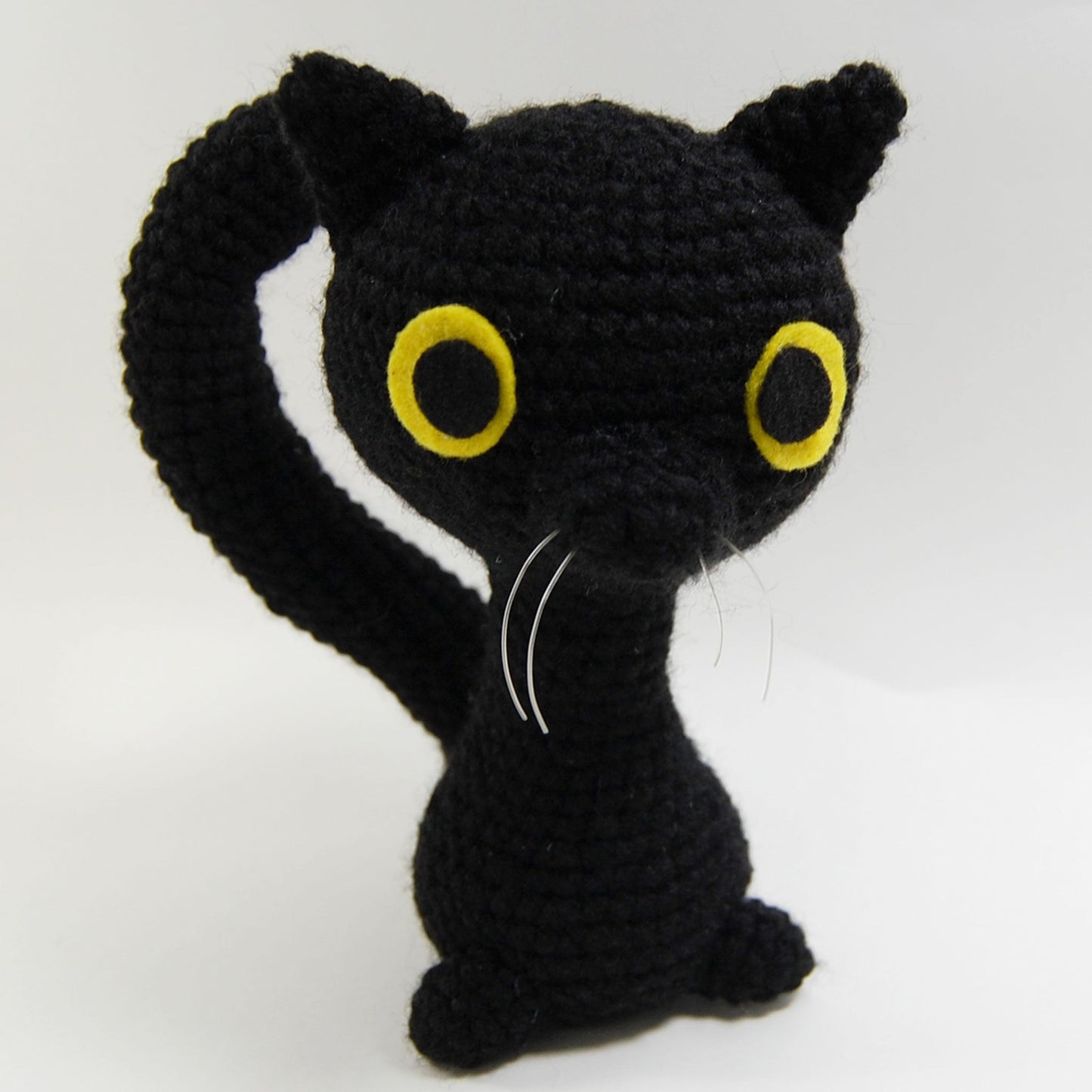 Black Cat Crochet Plushie (made to order)