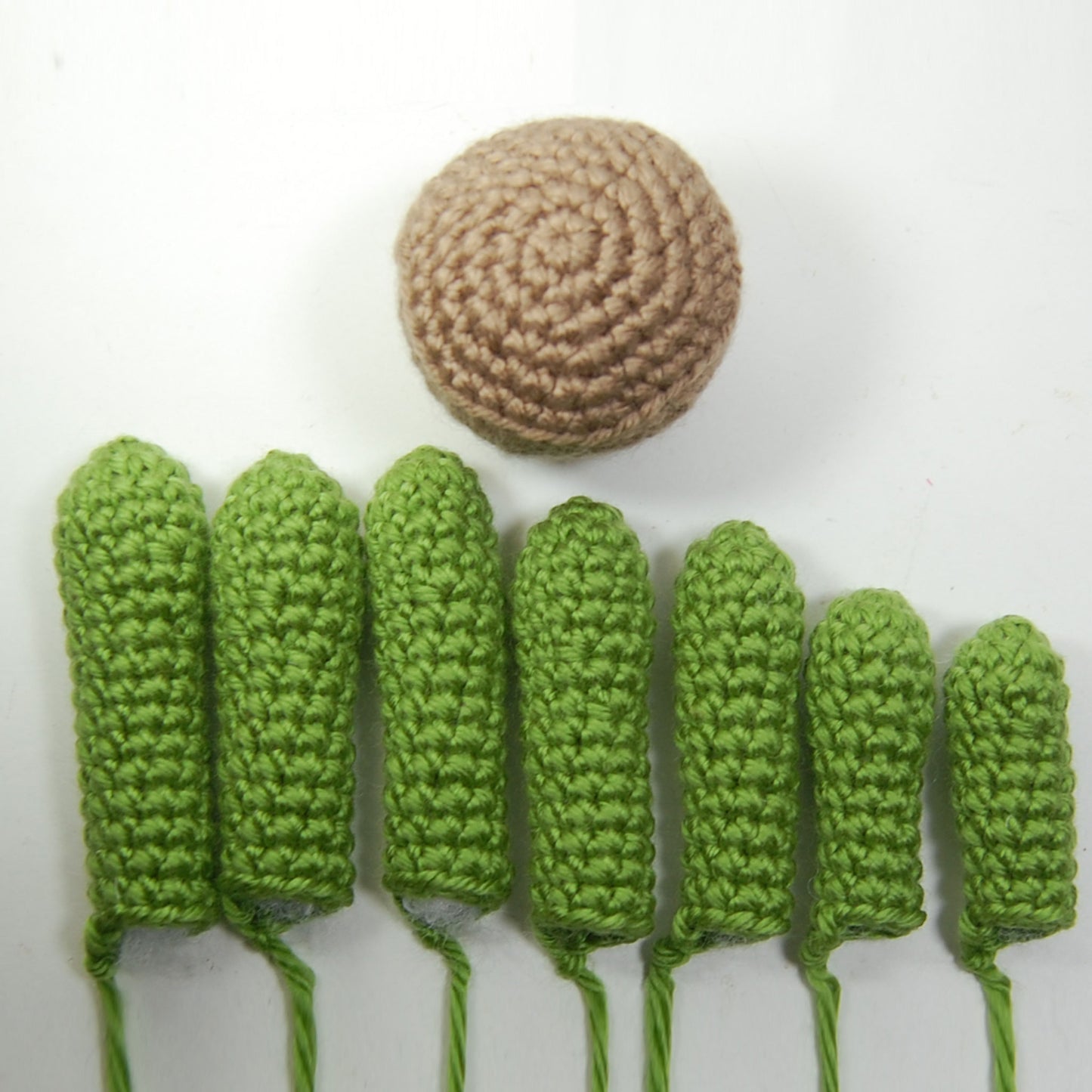 crochet pieces of cactus 