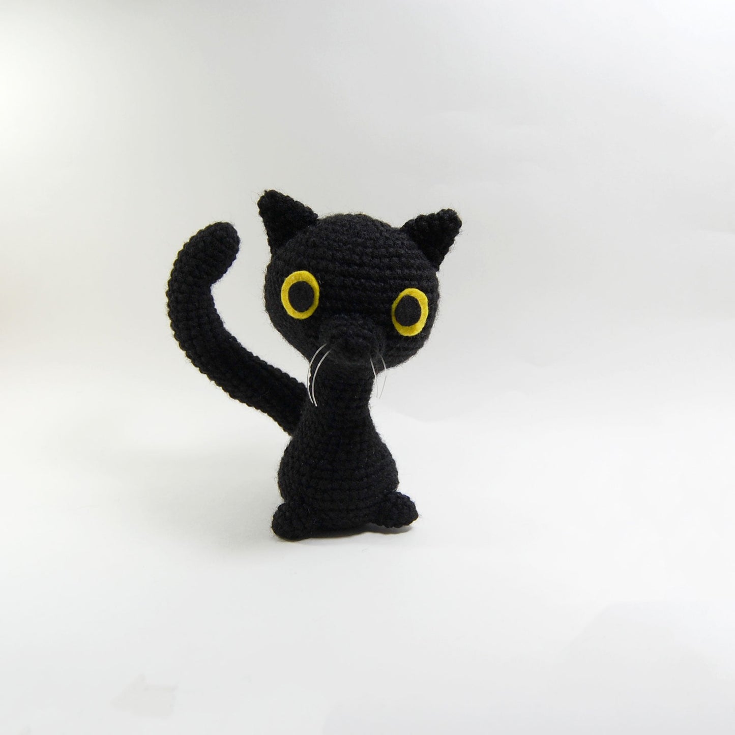 Black Cat Crochet Plushie (made to order)