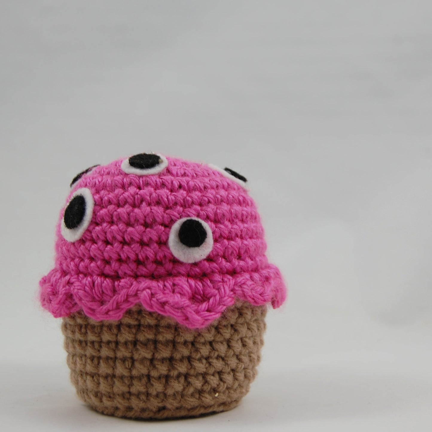 Eyeball Monster Crochet Cupcake