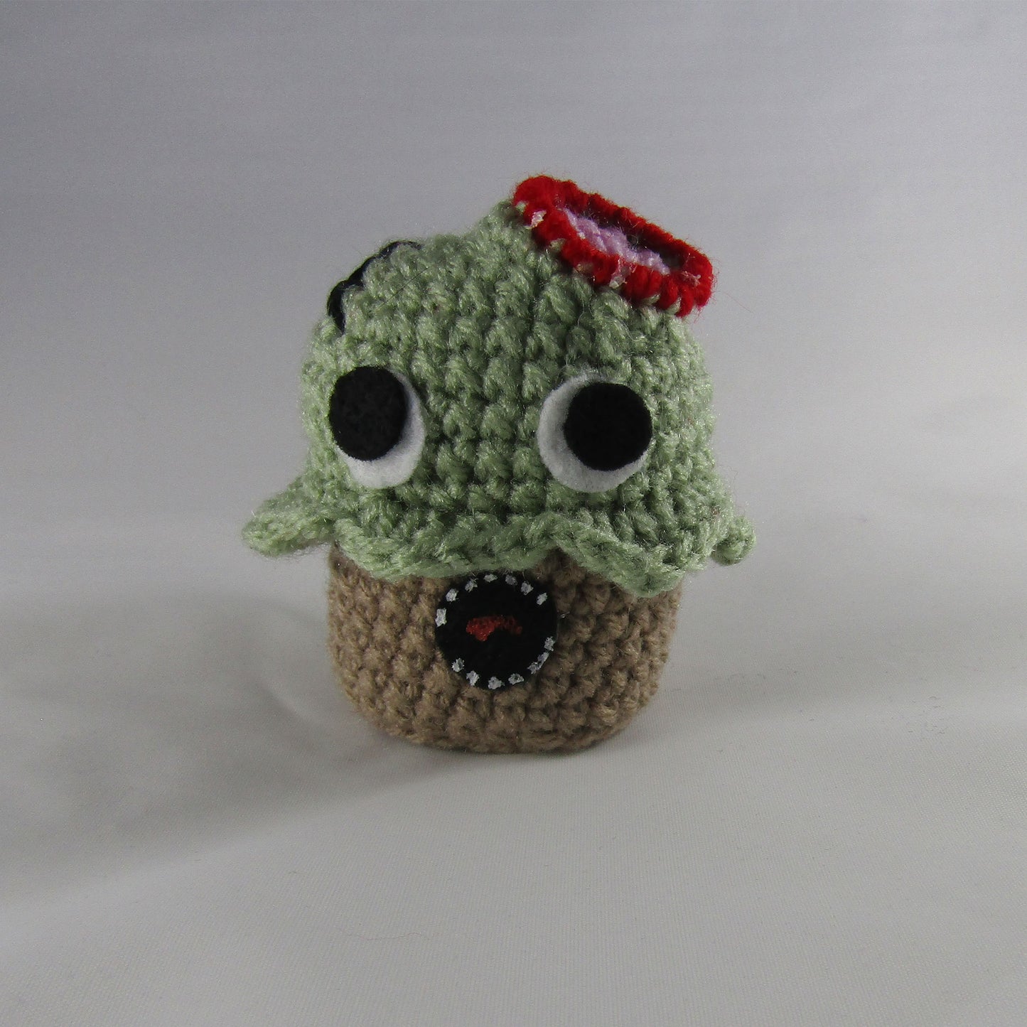 Head Bite Zombie Crochet Cupcake