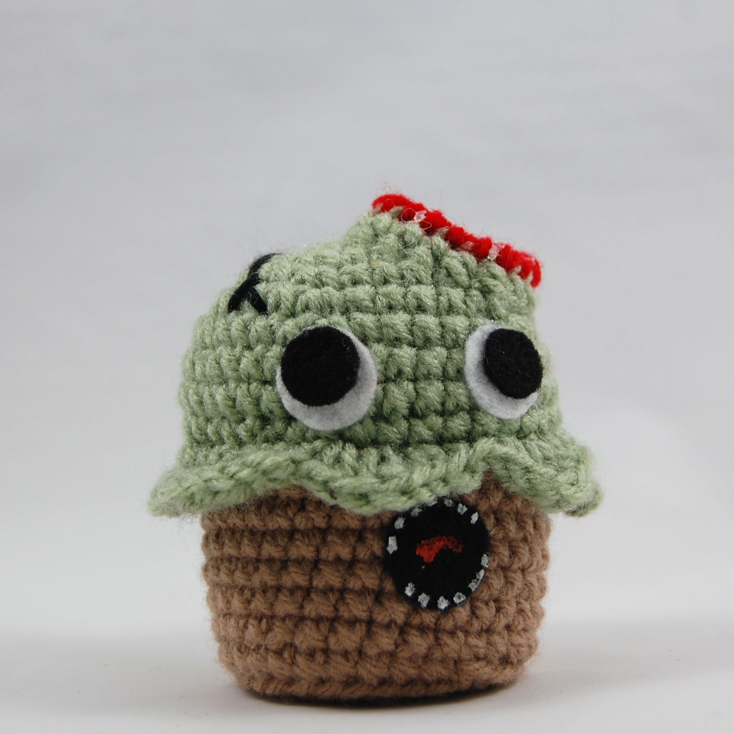 Head Bite Zombie Crochet Cupcake