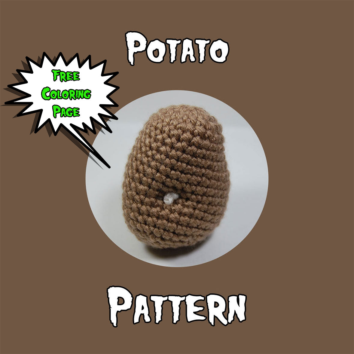 Potato Crochet Pattern + Coloring Page