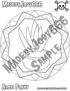 Aloe Plant Pattern + Coloring Page