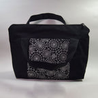 Black Spider Web Tote Bag with Zipper