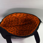 Black Spider Web Tote Bag with Zipper