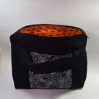 Black Spider Web Tote Bag with Zipper