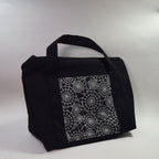 Black Spider Web Tote Bag with Zipper