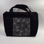 Black Spider Web Tote Bag with Zipper