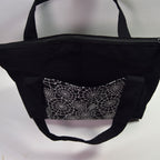 Black Spider Web Tote Bag with Zipper