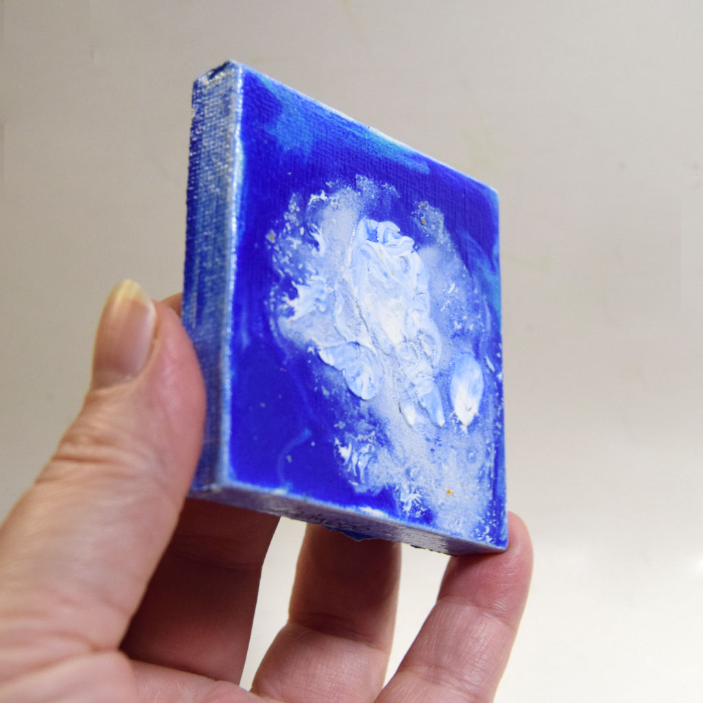 Blue Waves Abstract Small Canvas