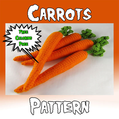 Carrot Crochet Pattern + Coloring Page