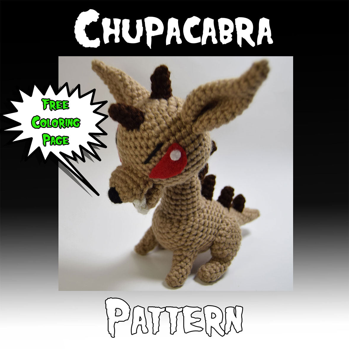 Chupacabra Crochet Pattern + Coloring Page