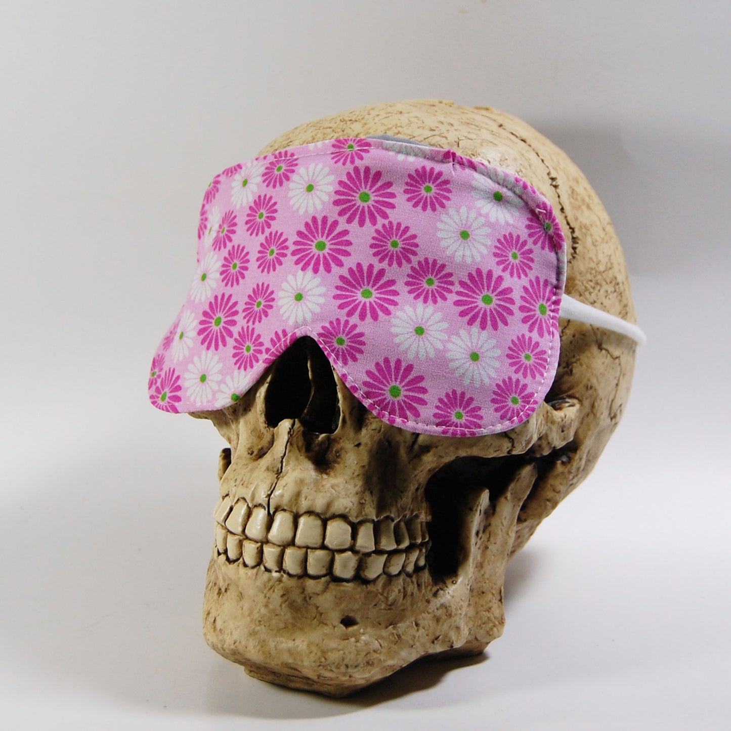 Pink Floral Eye Mask with Adjustable Strap