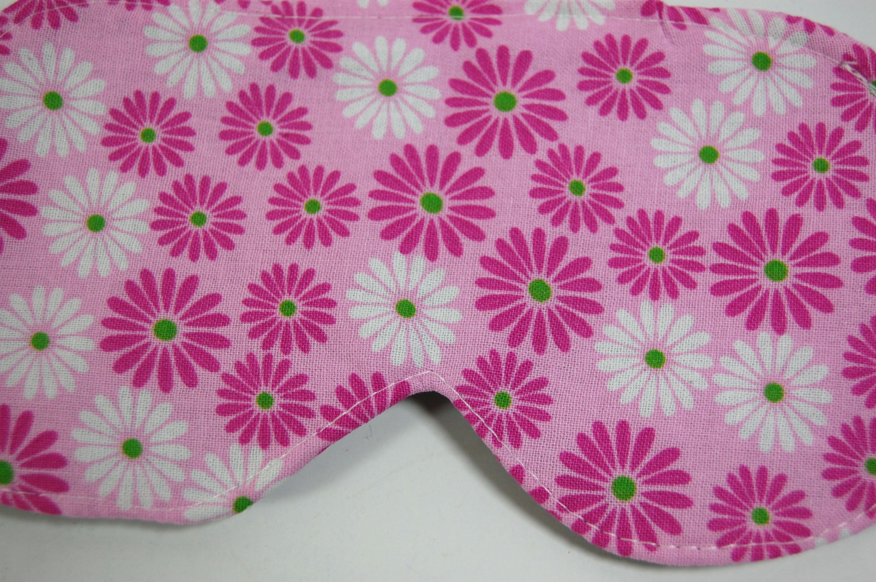 Pink Floral Eye Mask with Adjustable Strap