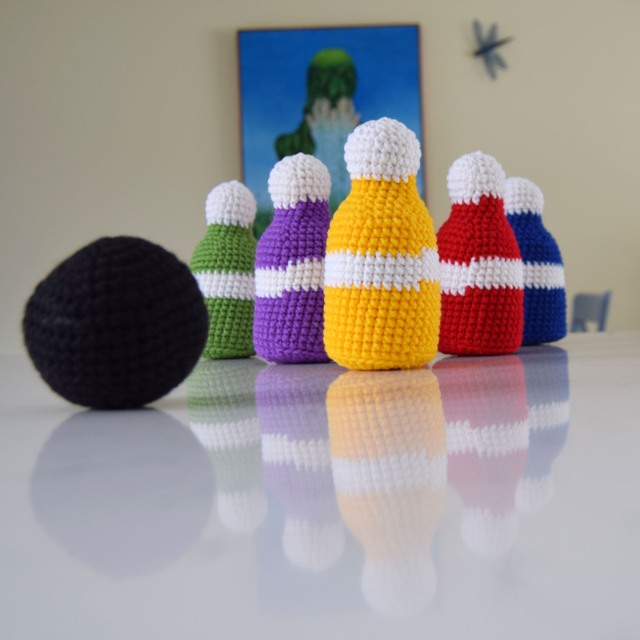 Rainbow Bowling Plush Set