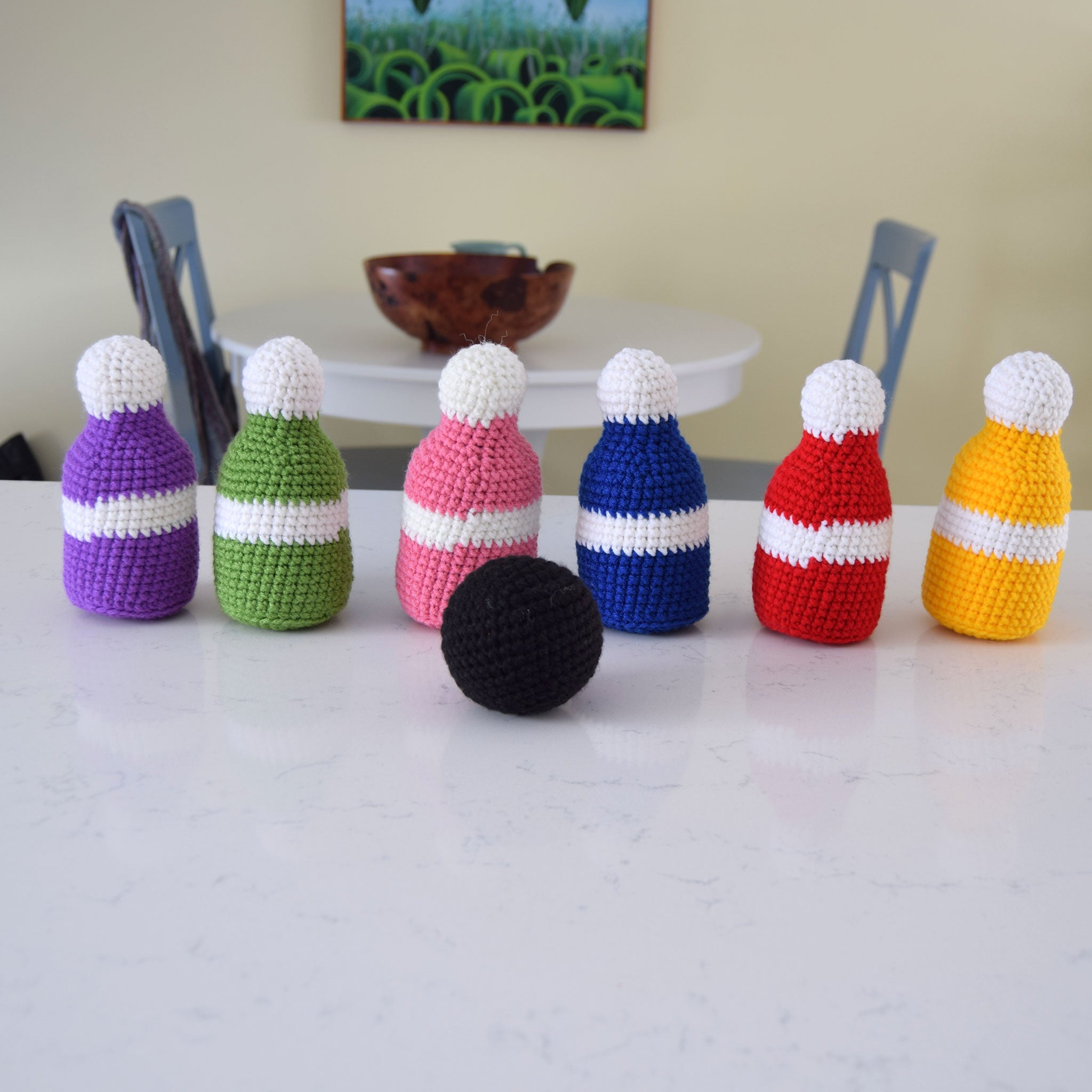 Rainbow Bowling Plush Set