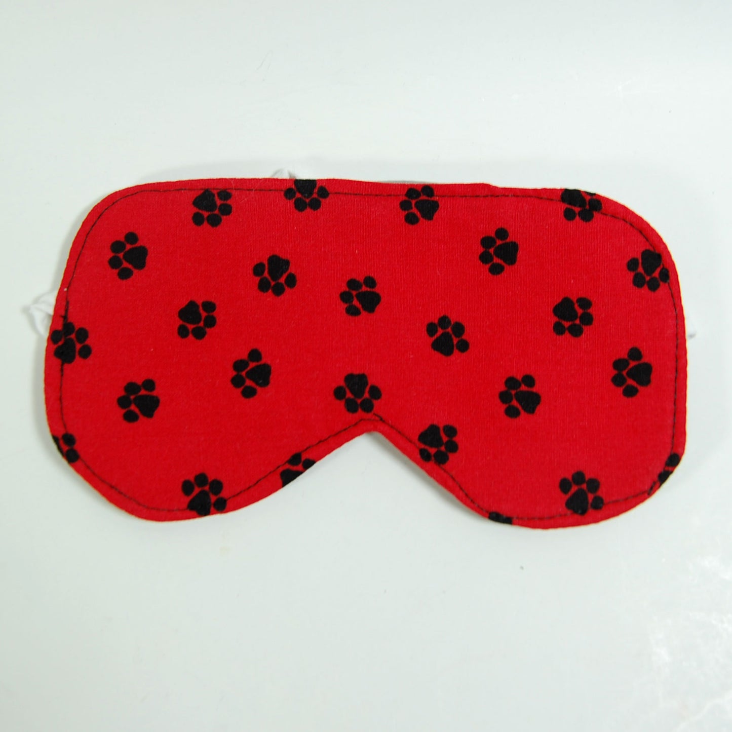 Red with Paw Prints Cotton Sleep Mask