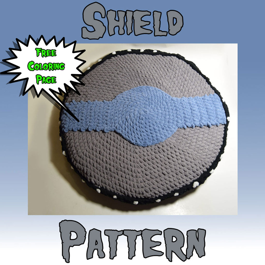 Knitting Shield Pattern Shield Crochet Pattern + Coloring Page – MadebyJody666