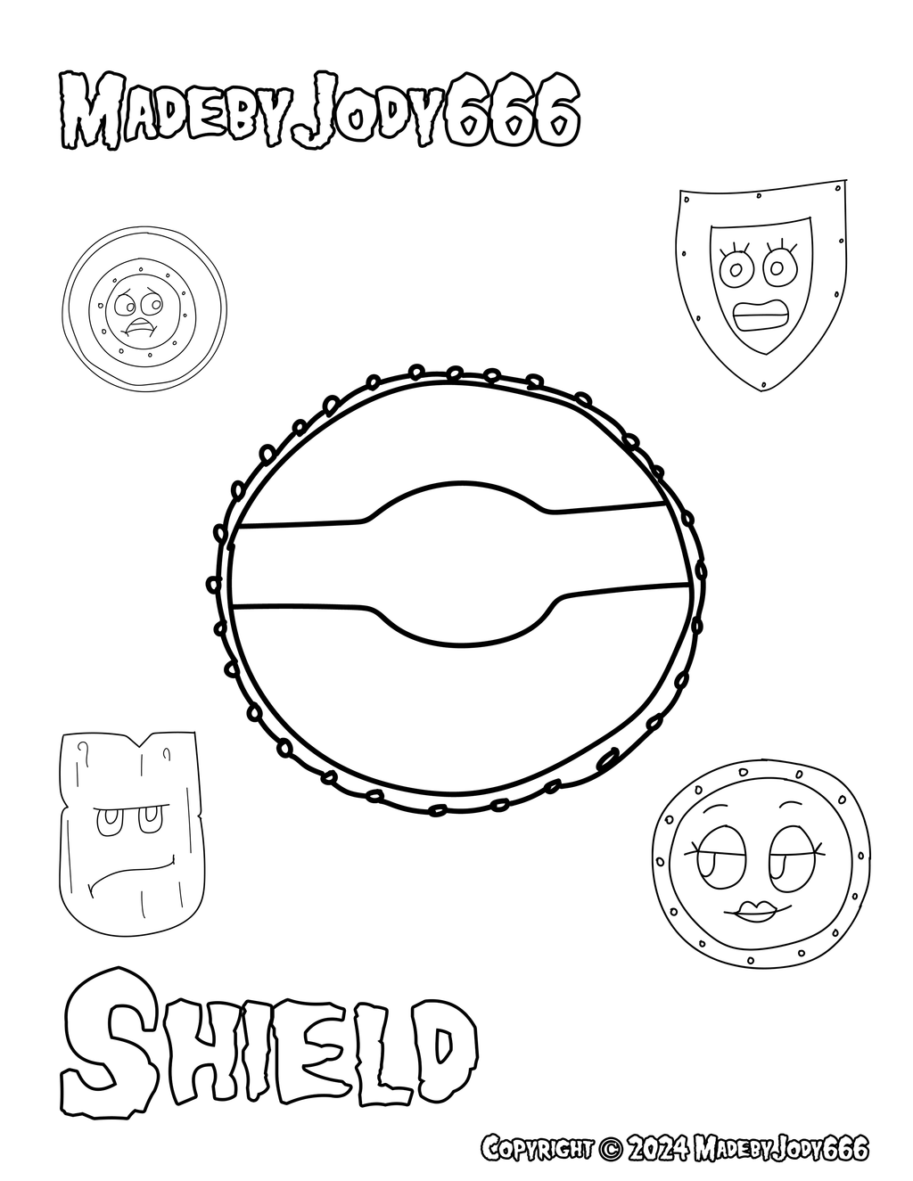 Shield Crochet Pattern + Coloring Page