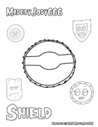 Shield Crochet Pattern + Coloring Page