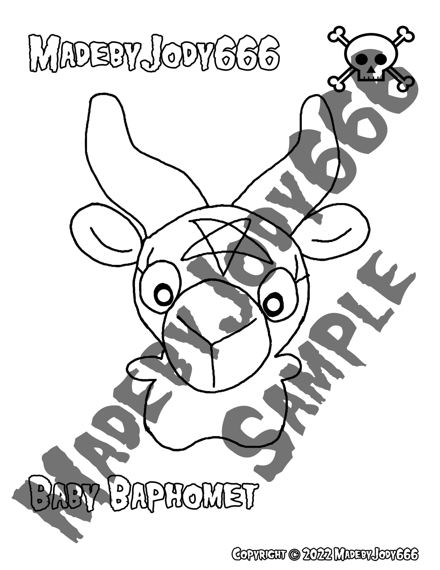 Baby Baphomet Crochet Pattern + Coloring Page