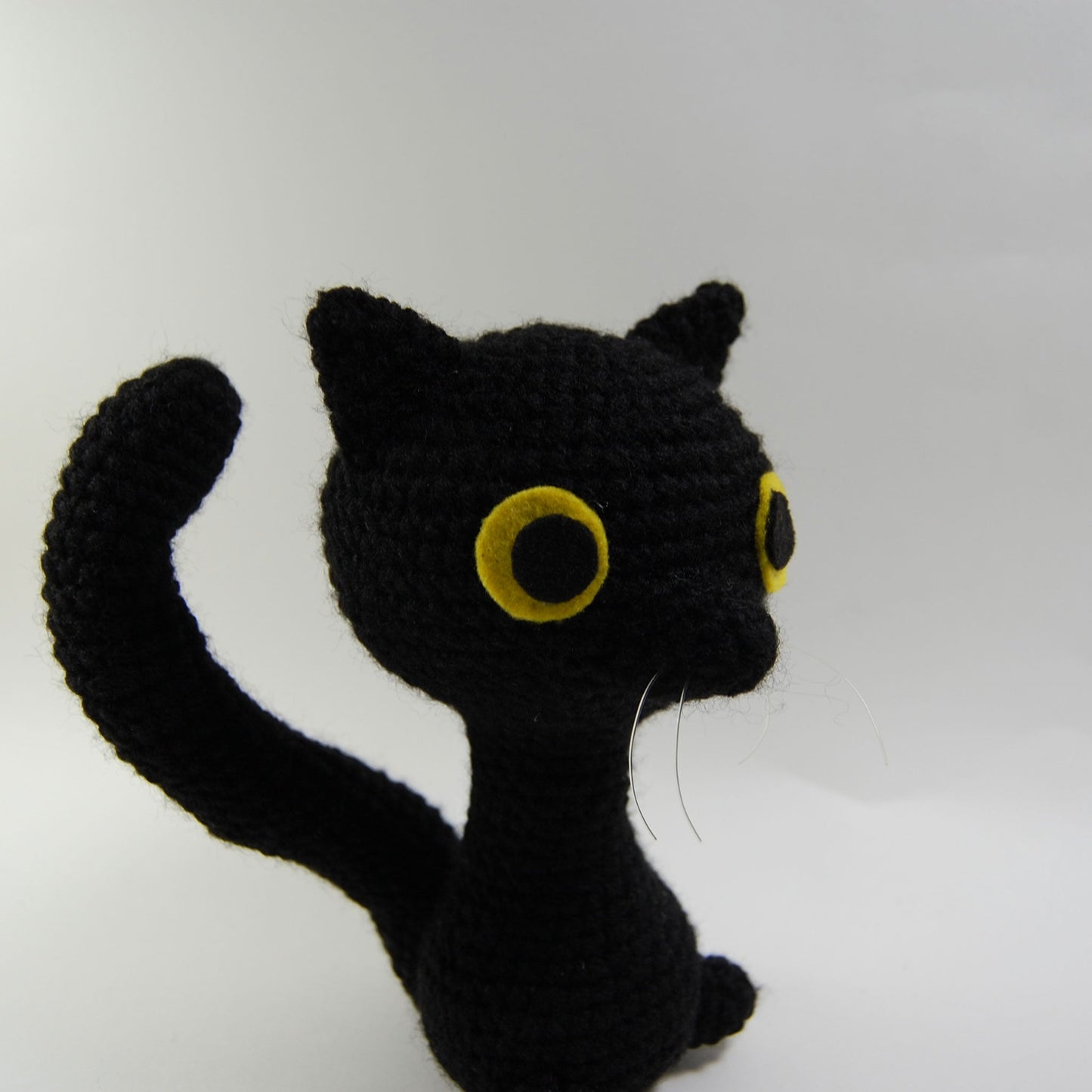 Black Cat Crochet Plushie (made to order)