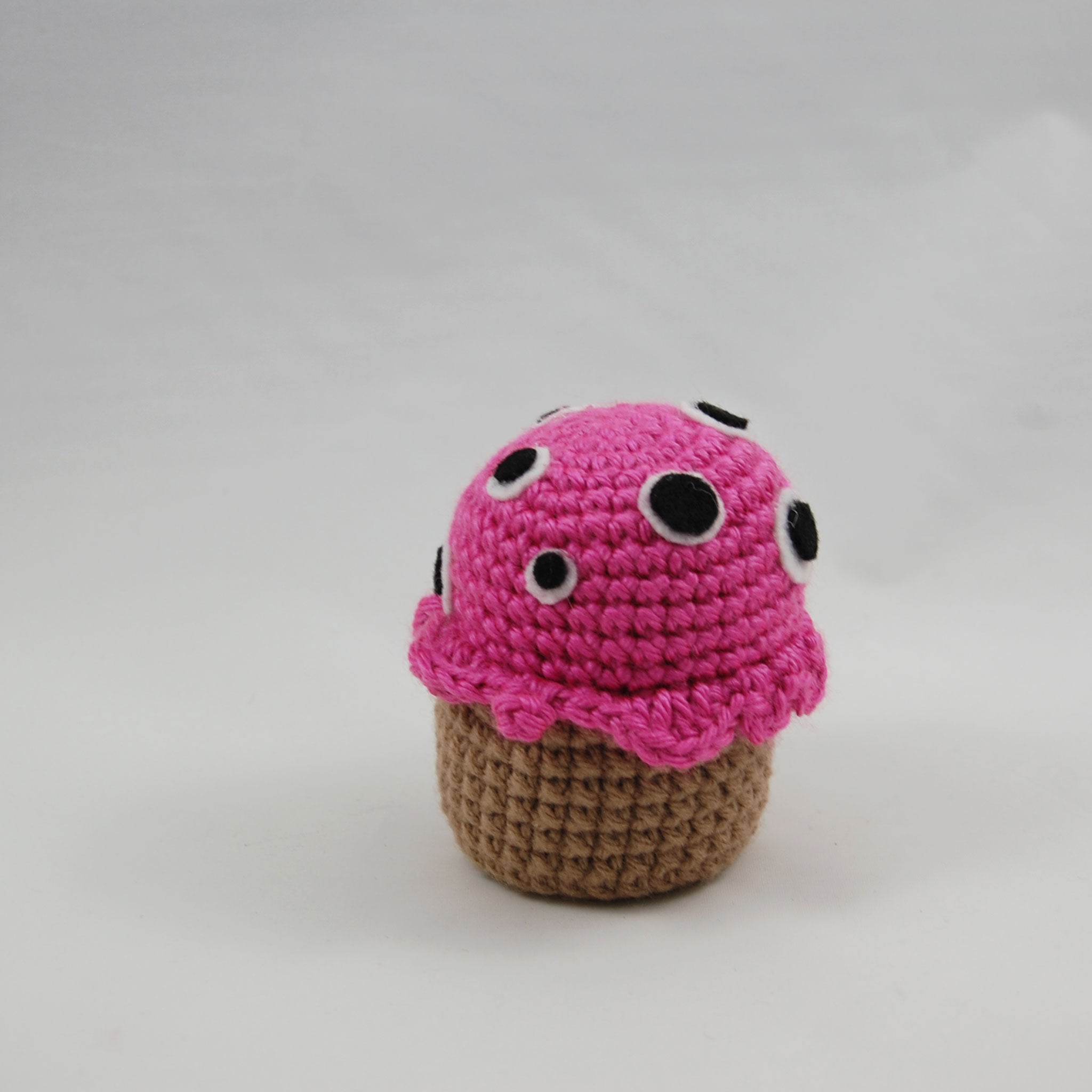 Eyeball Monster Crochet Cupcake