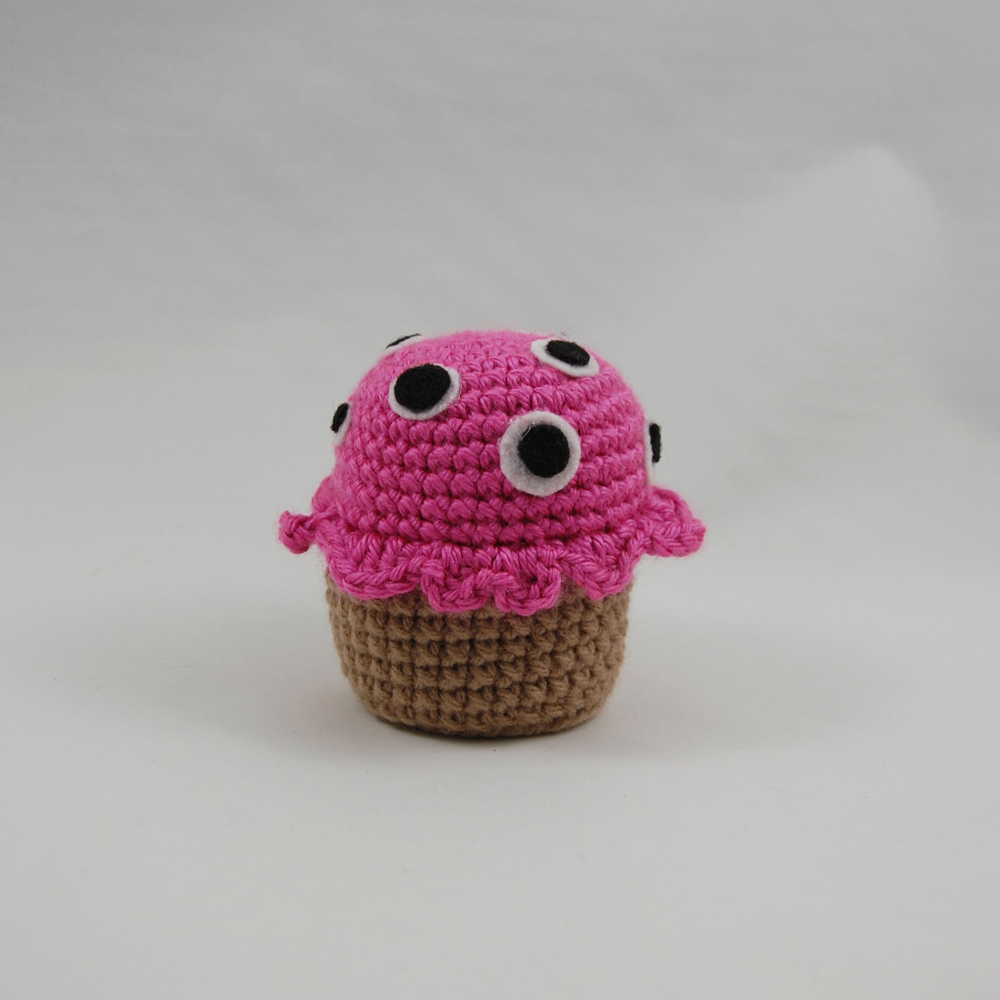 Eyeball Monster Crochet Cupcake