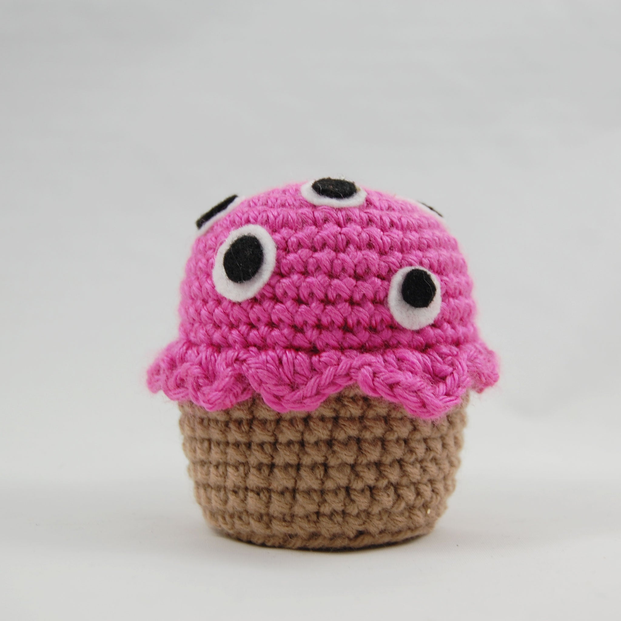 Eyeball Monster Crochet Cupcake