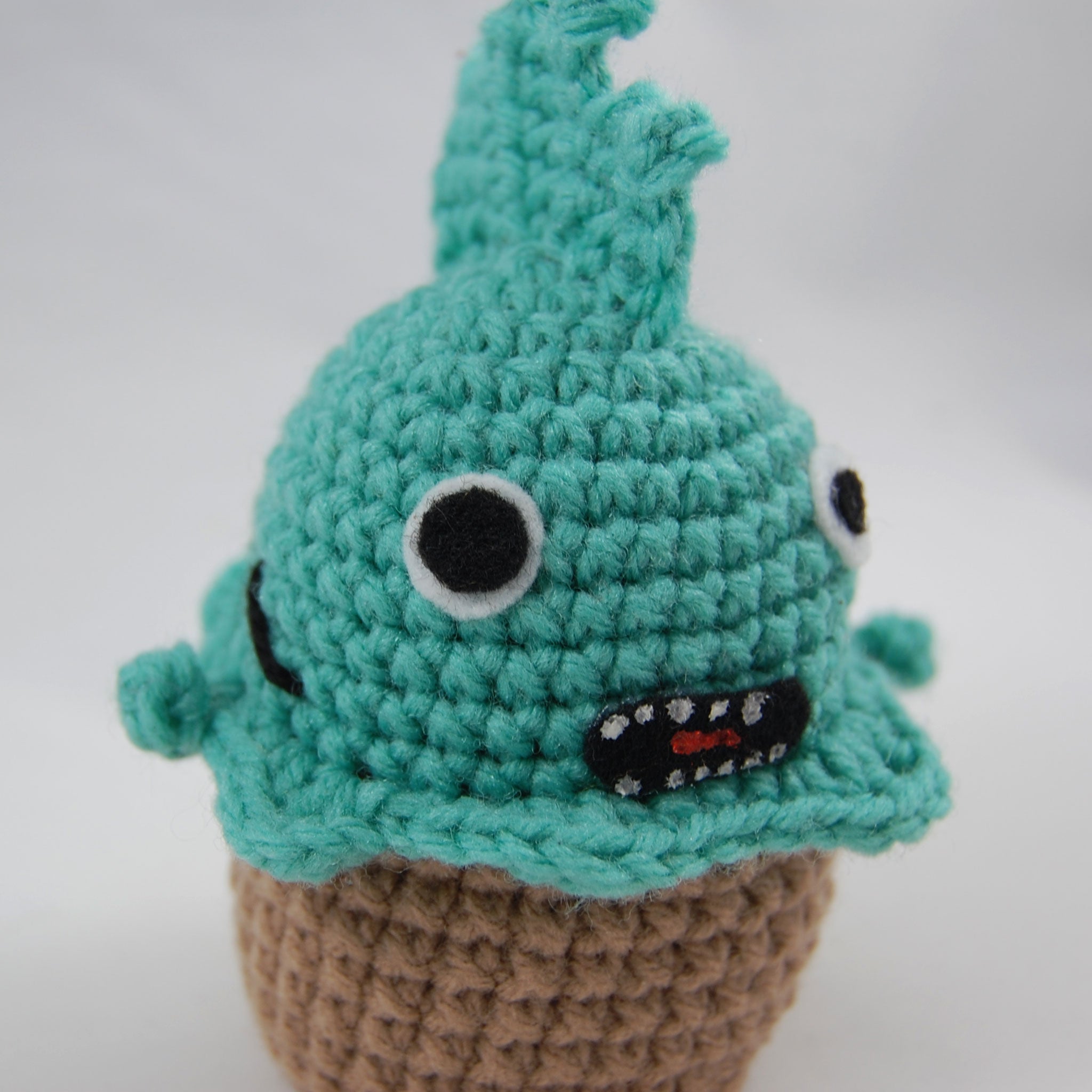 Fish Man Crochet Cupcake