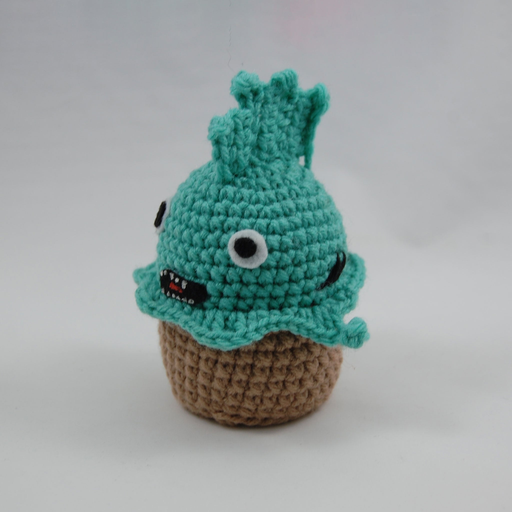 Fish Man Crochet Cupcake