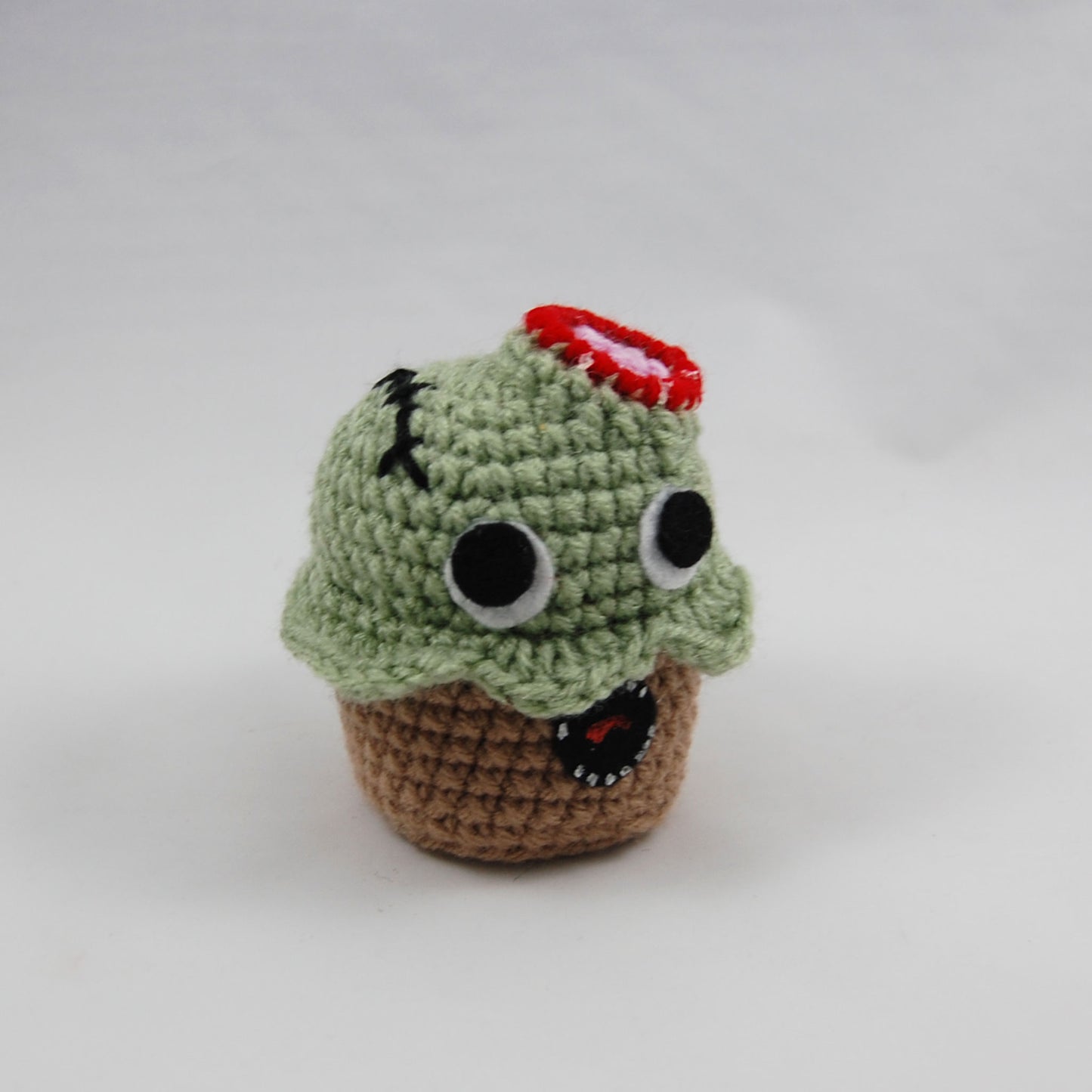 Head Bite Zombie Crochet Cupcake