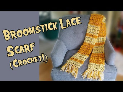 Broomstick Lace Scarf Crochet Pattern + Coloring Page