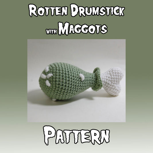 Rotten Drumstick with Maggots Crochet Pattern
