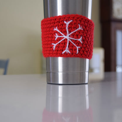 Snowflake Mug Cozy in Red