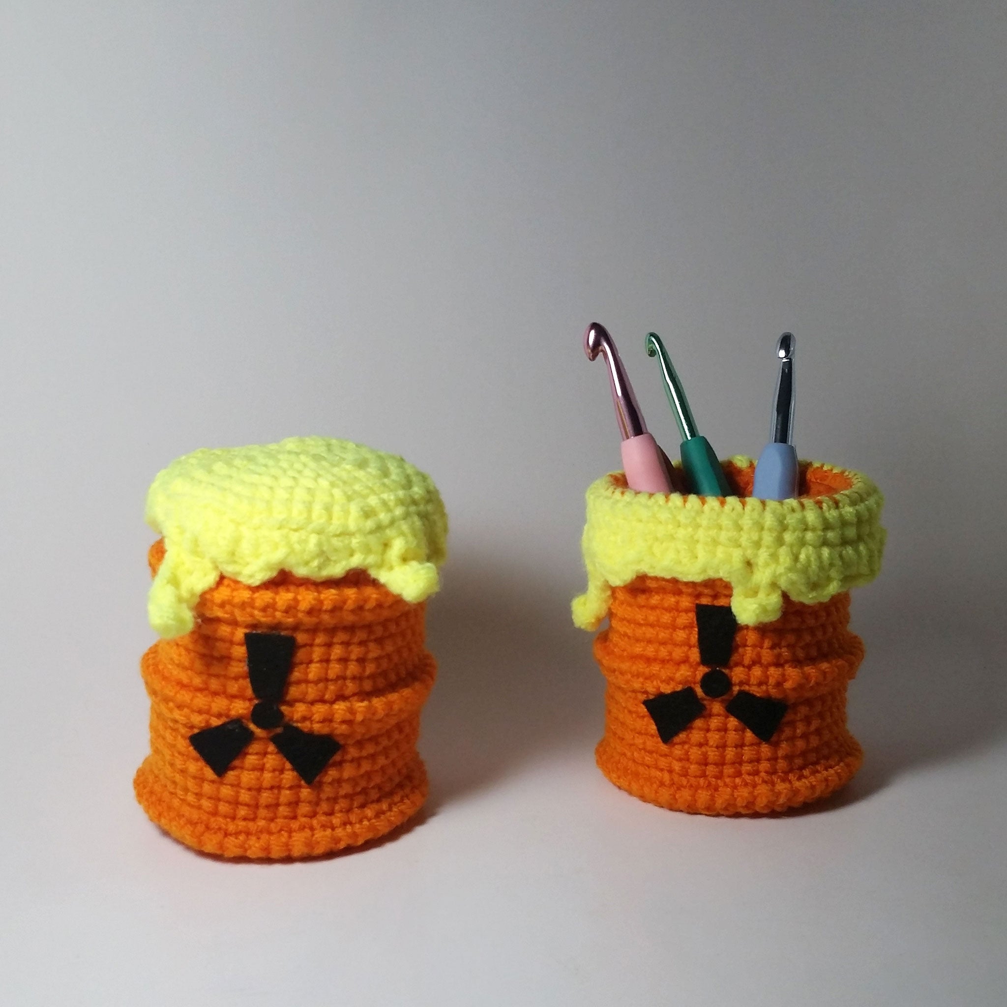 Toxic Waste Barrels Pattern + Coloring Page