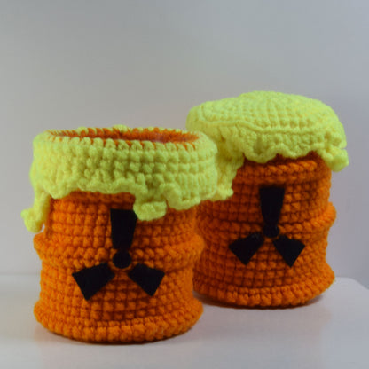 Toxic Waste Barrels Pattern + Coloring Page