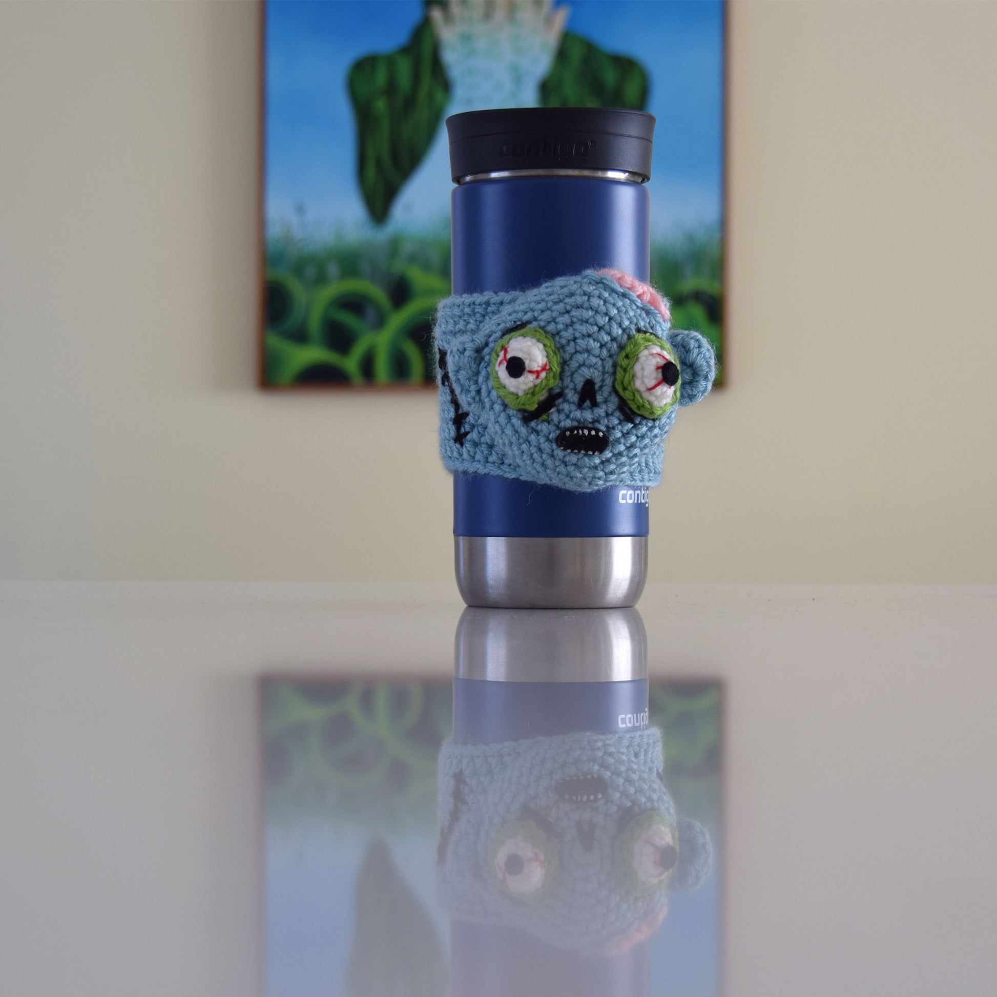 zombie head mug cozy